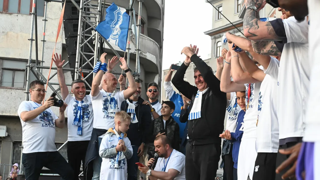 Ce s-a întâmplat la sărbătorirea titlului în centrul Constanței. Echipa lui Gheorghe Hagi, adusă ca marile campioane ale Europei