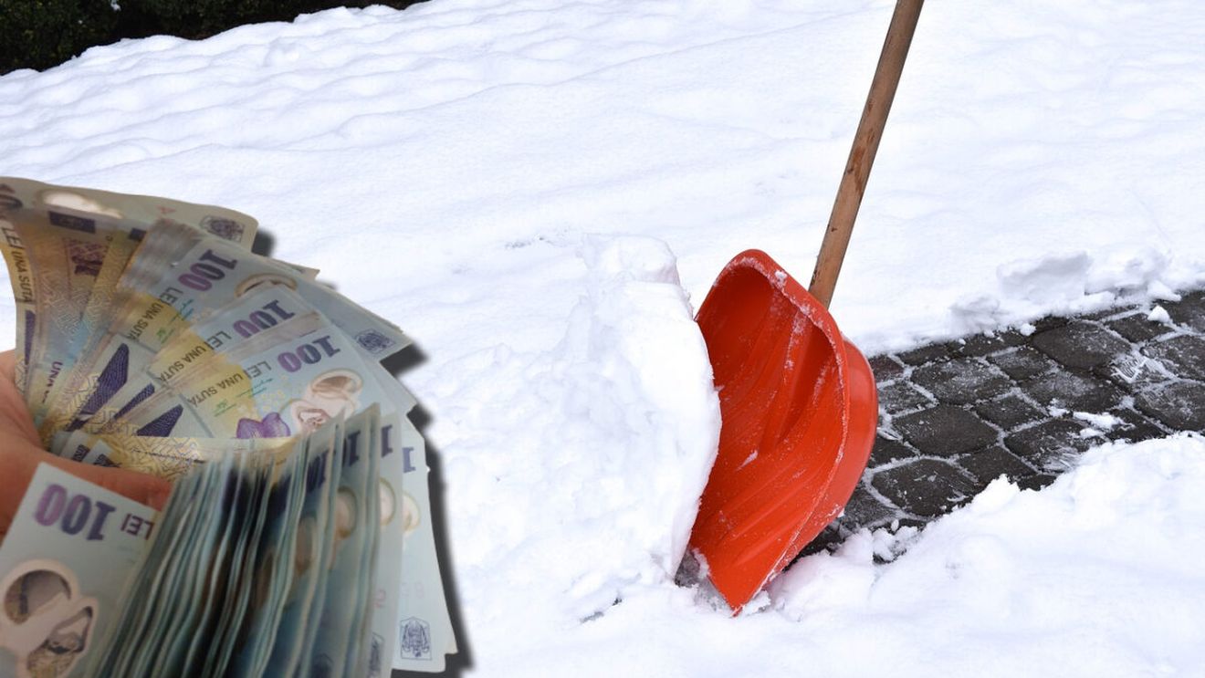 Un bărbat din Roman a primit 1.800 de lei amendă pentru că a curățat zăpada de pe trotuar. Ce spune legea