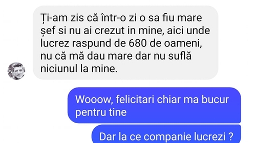 Bancul de seară | "Ți-am zis că într-o zi o să fiu mare șef!"