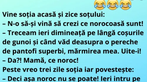 Banc | ”Vine soția acasă și îi zice soțului”