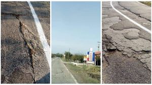 Dorel a trecut şi pe la DN 67 B! A dat cu vopsea peste gropile din asfalt