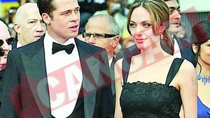 Angelina si Brad, sculptati in ruj