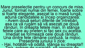 BANC| Preselecție la un concurs de Miss: "Așezați-vă în două rânduri: în dreapta - fetele mari, în stânga - fetele care au prieten și o fac cu el"