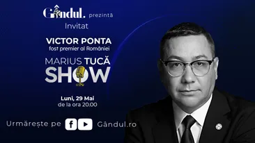 Marius Tucă Show începe luni, 29 mai, de la ora 20.00, live pe gândul.ro. Invitat: Victor Ponta