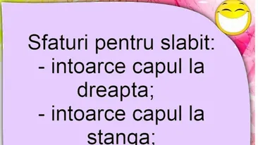 Bancul începutului de săptămână | Sfaturi pentru slăbit