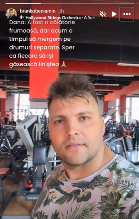 Mesajul lui Beni/ Sursa foto: Instagram