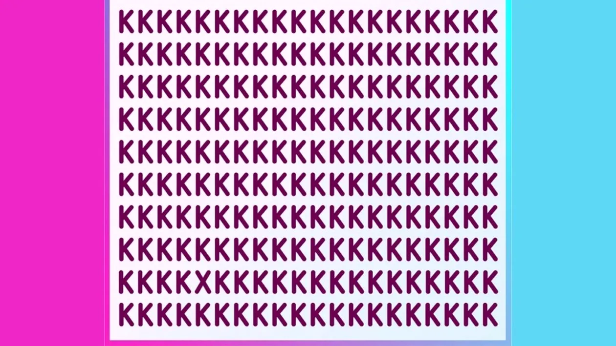 Test de perspicacitate | Nu toate literele din această poză sunt K. Identificați-o pe cea diferită!