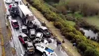 Accident uriaș! Peste 20 de autovehicule s-a ciocnit în lanț