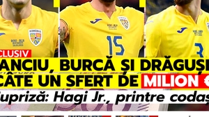 Avem lista completă a primelor încasate de „tricolori” după calificarea la Euro 2024. Stanciu, Burcă și Drăgușin, câte un sfert de milion  de euro. Ianis Hagi, printre codași!