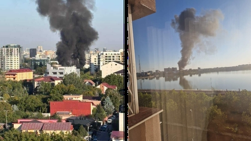 Incendii în București! Fostul cinematograf Gloria și niște containere de pe Lacul Morii au ars