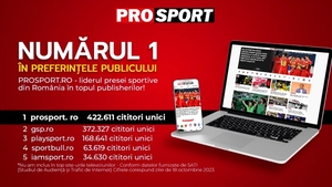 PROSPORT.RO – LIDERUL PRESEI SPORTIVE DIN ROMÂNIA ÎN TOPUL PUBLISHERILOR DIN DATA DE 18 OCTOMBRIE 2023