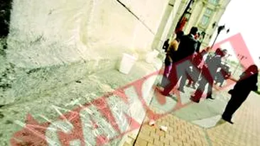 Injuratura la adresa NATO pe peretii Parlamentului