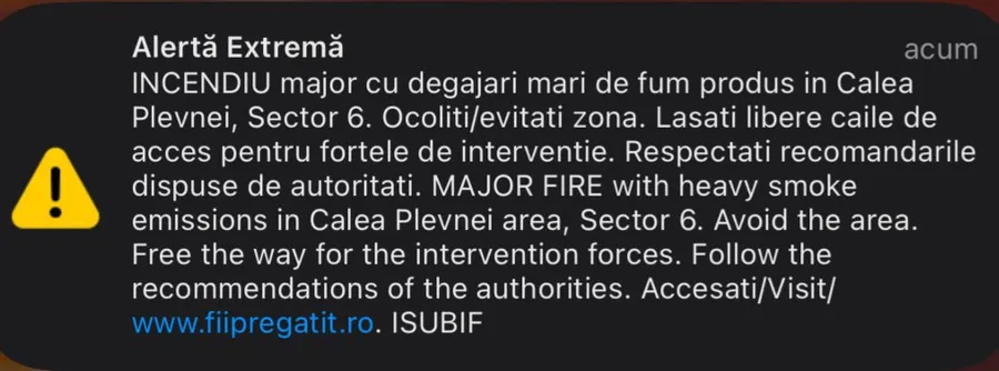A fost emis Ro-ALERT pentru siguranța populației