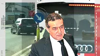 Gigi Becali, “spectacol” la Palat. Cu telefonul lipit de ureche, a apărut la volanul unui Q7 țiplă și a trecut „discret” peste linia continuă