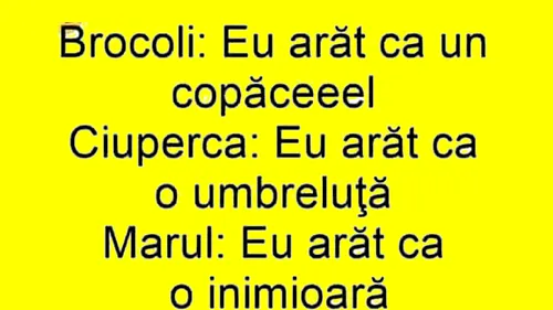 BANCUL ZILEI | Brocoli, ciuperca, mărul și banana