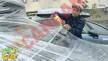 VIDEO Razvan si Dani, victimele farselor colegilor de la Neatza! Le-au infasurat masinile in folie din plastic