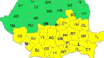 COD GALBEN! Se anunta ploi abundente, lapovita si ninsoare in mai multe judete