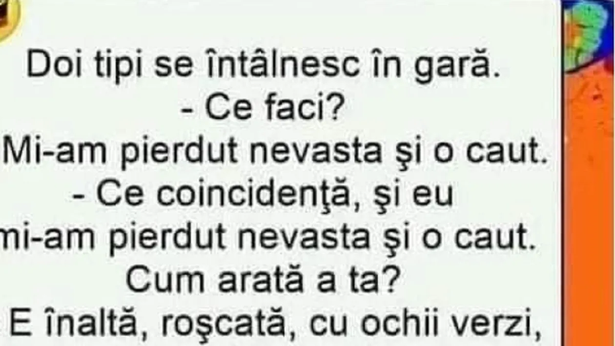 BANC | Doi bărbați se întâlnesc în gară și își caută nevestele