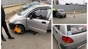 Bătrân cu handicap locomotor, umilit de un paznic în parcarea unui supermarket din Capitală. Motivul este uluitor