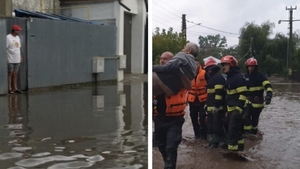 Zeci de familii evacuate din casele lor. Au ajuns să doarmă în containere din cauza inundațiilor
