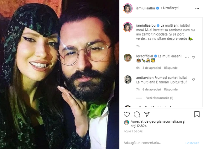 Iulia Albu, declarație de dragoste pentru iubitul ei: „M-ai invatat sa zambesc cum nu am zambit niciodata”