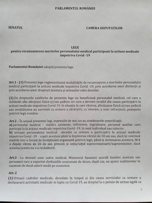 Un senator cardiolog a înregistrat propunerea în Parlament! Cere, oficial, pensia de urmaș pentru mediciii morți de COVID-19
