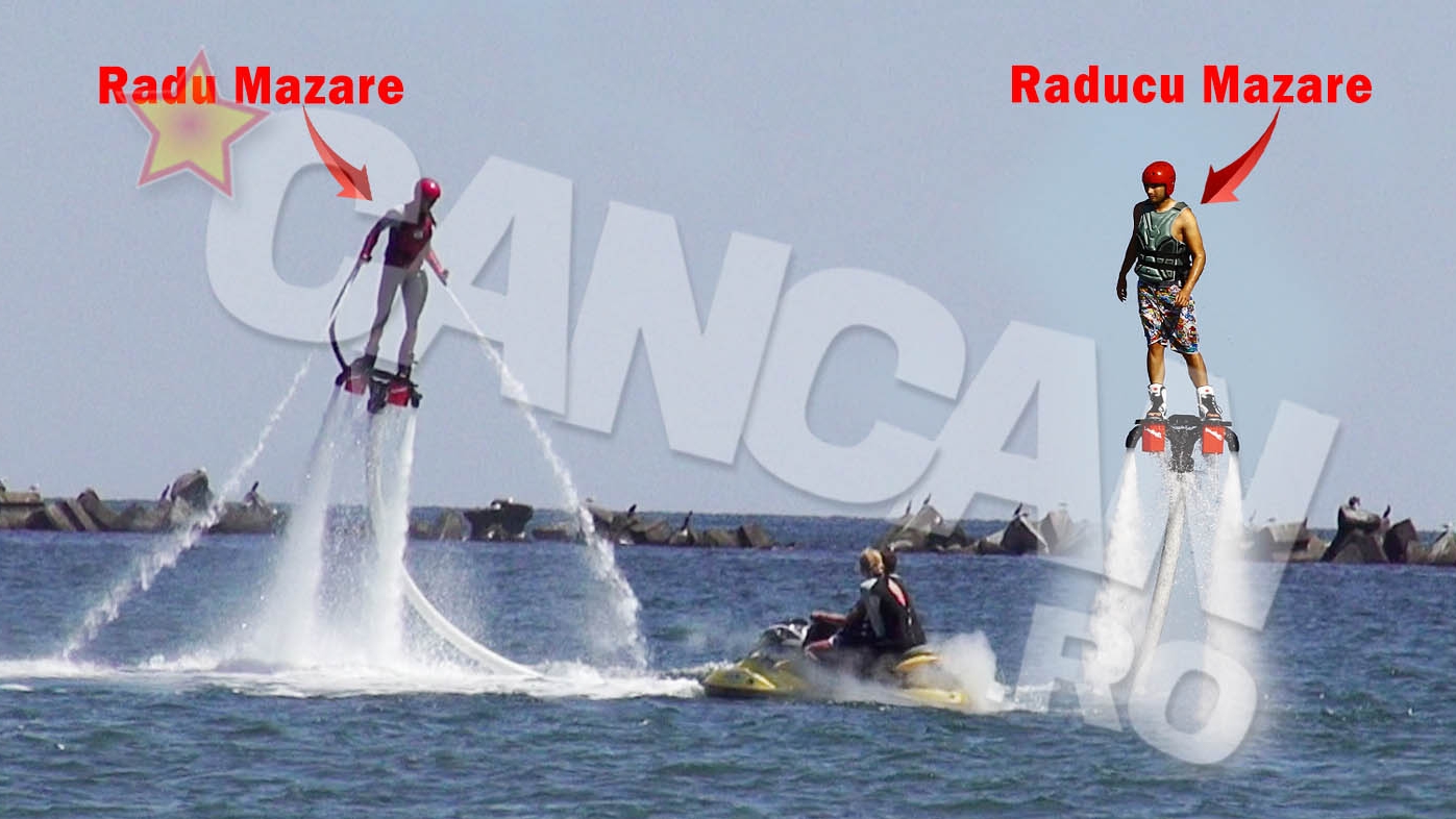 Radu Mazare si fiul "au zburat" de pe plaja din Mamaia! Vezi care s-a descurcat mai bine la sporturile extreme din acest sezon!