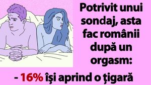 BANCUL ZILEI | Potrivit unui sondaj, asta fac românii după un orgasm