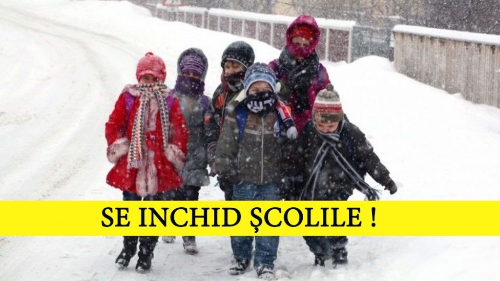 S-au închis școlile din cauza ninsorilor! Lista completă cu unitățile de învățământ în care nu se fac cursuri