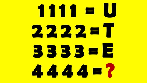 Test de inteligență | Dacă 1111=U, 2222=T și 3333=E, cât este 4444?