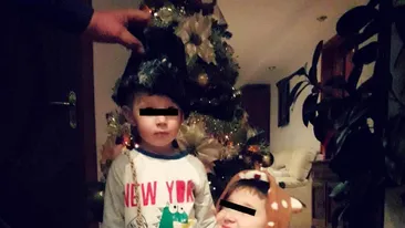 Imagini de colecţie cu băieţelul Mariei Constantin şi frăţiorul lui de doi ani! Au plecat la colindat!