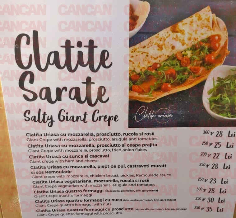 Prețuri clătite sărate. Foto: CANCAN