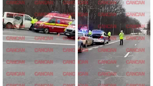 Accident grav în Balotești! Patru persoane au ajuns la spital, iar traficul a fost blocat total. Mai multe echipaje SMURD au ajuns la fața locului