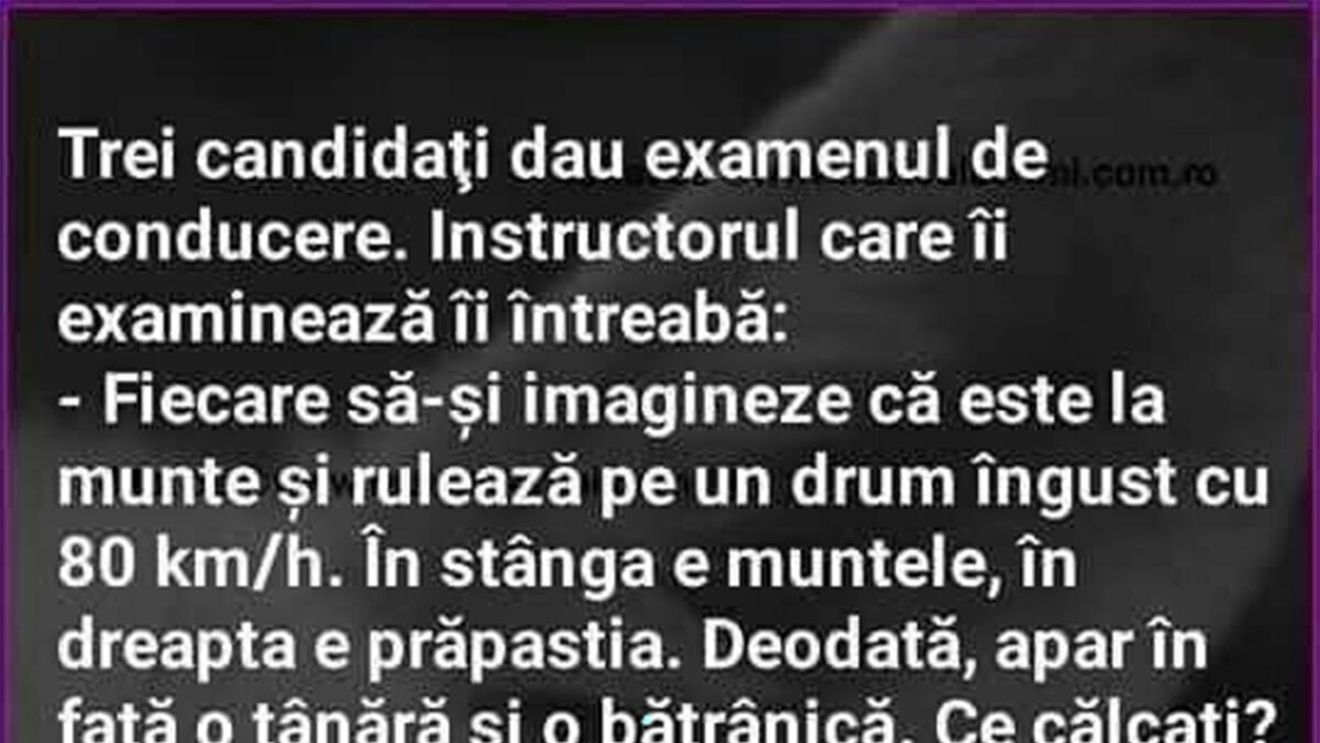 BANC | Trei candidați dau examenul de permis auto