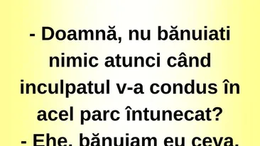 Bancul sfârșitului de lună | Doamnă, nu bănuiați nimic?