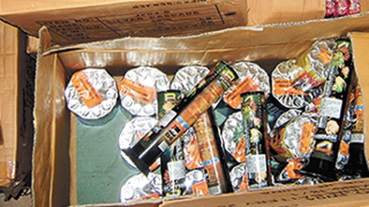 Materiale pirotehnice ilegale de 50.000 de euro, capturate in Ilfov