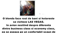 BANC | Ce a făcut o blondă în avion, la business class