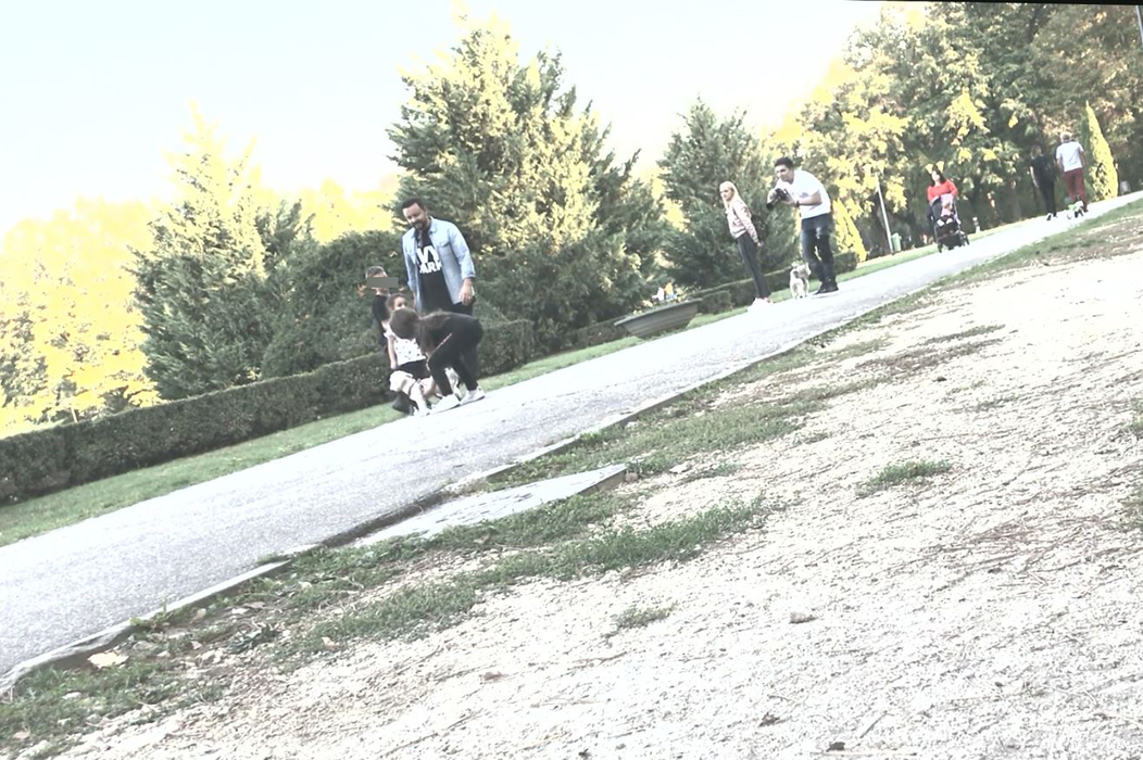 Cătălin Măruță și familia, la plimbare, asistați de un fotograf