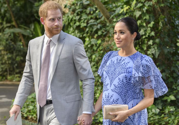 Image licensed to i-Images Picture Agency. 25/02/2019. Rabat,Morocco.  Prince Harry and Meghan Markle, The Duke and Duchess of Sussex, arriving for an audience with  The King of Morocco in Rabat on day three of their tour of Morocco. Picture by  i-Images / Pool  February 25, 2019