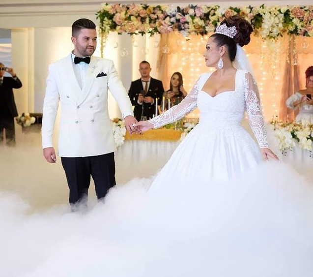 Bianca și soțul ei, în ziua nunții