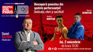 Andrei Muntean și antrenorul său, Marius Berbecar sunt invitații emisiunii ,,Drumul spre Paris’’ de joi, 2 noiembrie, de la ora 19:00
