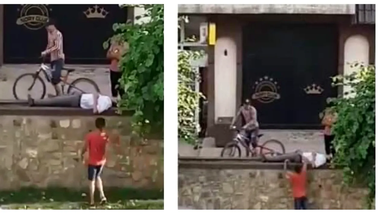 VIDEO. Cum au încercat trei adolescenți să jefuiască, în miezul zilei, un bărbat care se odihnea la umbră