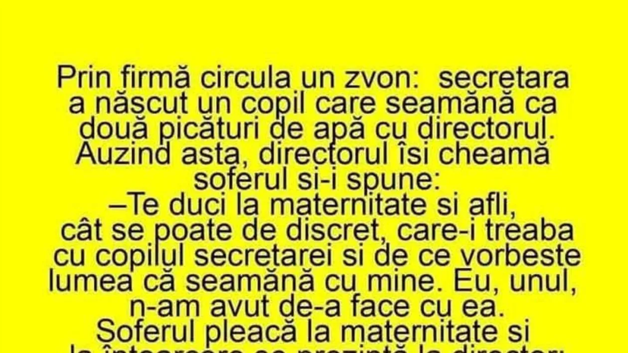 Bancul de weekend | Copilul secretarei