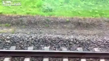 VIDEO EXTREM DE SOCANT! Un barbat a fost tocat la propriu dupa ce a fost lovit de un tren