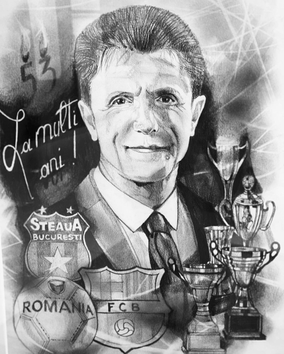 Portretul pe care i l-a făcut lui Gică Popescu (Foto: Instagram)