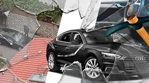 Tatăl unui lăutar din ”brigada” lui Salam a vandalizat un Audi cu un târnăcop!