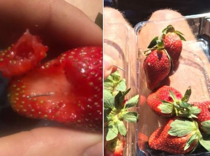 Descoperire înspăimântătoare! Ace de cusut ascunse în căpșune vândute la supermarket