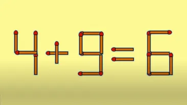 Test IQ cu chibrituri | Corectați 4 + 9 = 6, mutând un singur băț