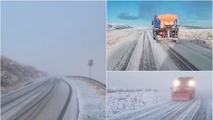 Zona din România unde ninge ca-n povești. S-a depus un strat de 10 centimetri de zăpadă