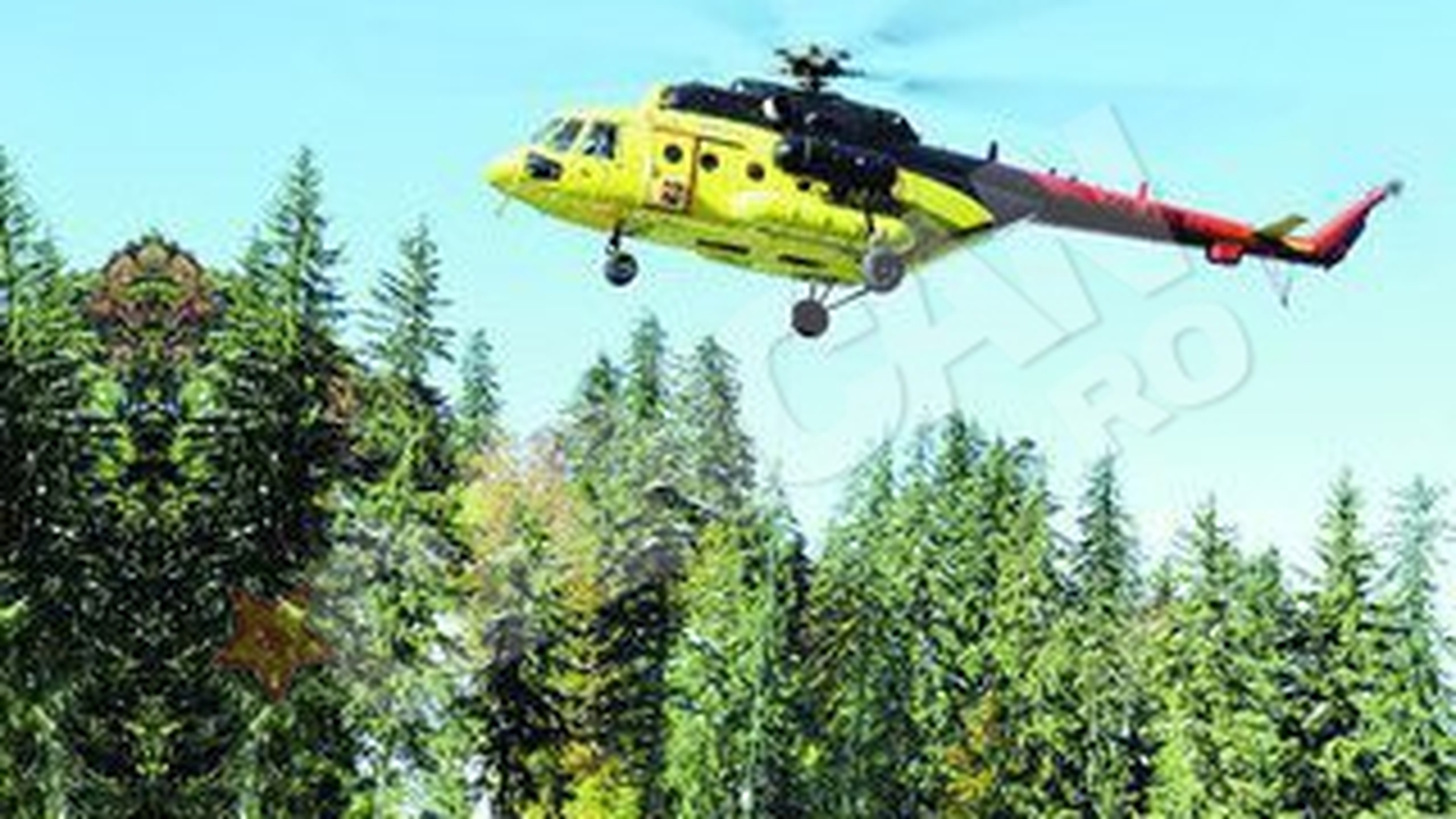 Manevre la inaltime in Poiana Brasov. Stalpi "plantati" cu elicopterul